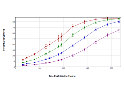 Growth curves obtained using StainFree covered area analysis