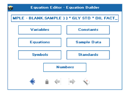 Equation editor screen