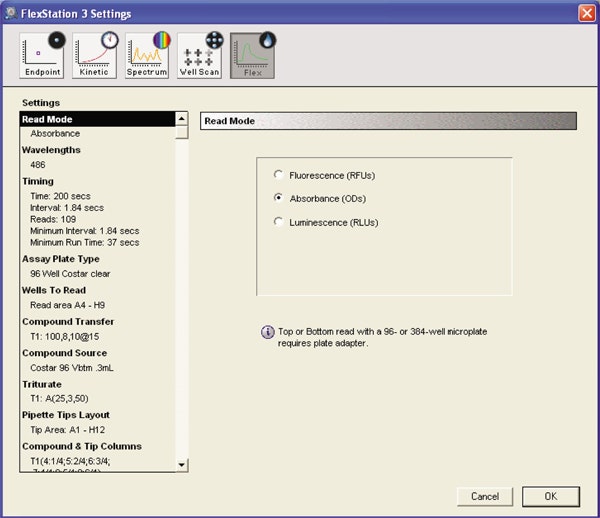 Instrument settings